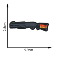 Parches tácticos de PVC con diseño 3D personalizado, de lona para exteriores, con gancho y bucle, para coser, con lentejuelas de goma, modelo RPG Bazooka fabricado