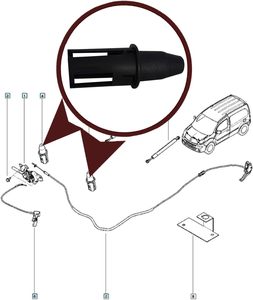 Ajusteur de capot moteur Support d'hélice Wedge Butée en caoutchouc pour compatible avec Renault Kangoo MK2 OEM 540505076R - Product Image 4