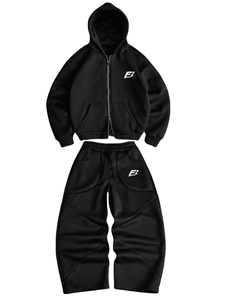 Ensemble survêtement personnalisé pour homme en molleton de coton, sweat à capuche et pantalon de jogging, vente en gros OEM, vêtements de sport, marque privée, fabrication B2B - Product Image 2