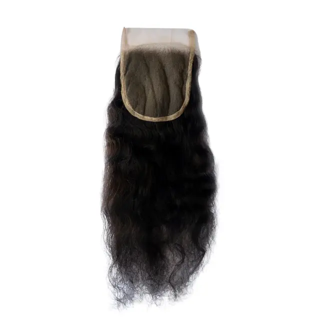 Super Sell 2023 Deep Wavy Human Hair Closure with Machine Double Weft Human Hair For Sale By Indian Exporters