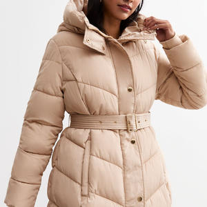 Manteau long matelassé élégant pour femmes, vêtements de rue d'hiver, fabrication de logo personnalisé - Product Image 6