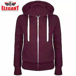 Felpe <span class=keywords><strong>con</strong></span> <span class=keywords><strong>Cappuccio</strong></span> da Donna in Lana e Cotone Invernali <span class=keywords><strong>con</strong></span> Logo Personalizzato, Tinta Unita Frontale, di Elegant Sports - Product Image 4