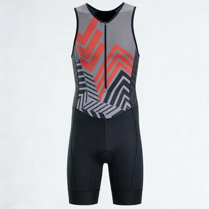 Nuevo Mono de Ciclismo Unisex con Estampado Geométrico de Secado Rápido y Transpirable para Atletas de Carreras de Carretera y Eventos de Triatlón - Product Image 1