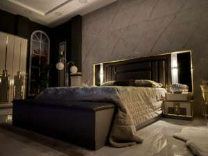 Ensemble de Chambre à Coucher King-Size Moderne et Élégant avec Rangement et Fonctions de Massage, Magnifique Ajout pour Chambre ou Salon, Mobilier d'Hôtel en MDF - Product Image 3