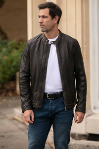 Chaqueta de Invierno Personalizable, Ligera, Transpirable y Ecológica para Hombre, de Alta Calidad, Cómoda, de Cuero Vacuno y Lona, Estilo Urbano - Product Image 4