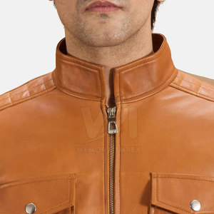 New Design Men's Leather Jacket Stand Front <b>Waterproof</b> Lightweight Soft Durable Build for Comfortable Daily Use Outdoor Wear - Product Image 6