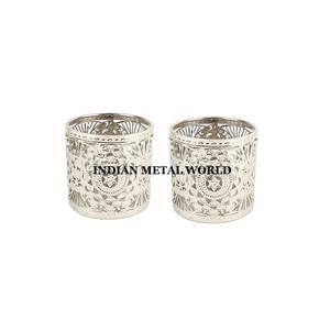 Portavelas de metal redondo de tamaño mediano con diseño de tendencia, portavelas de metal votivo de mesa de calidad de lujo a un precio asequible - Product Image 4