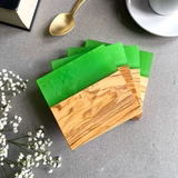 Resin Wooden Coasters Set 4 Polished Multi-Shaped Modern Design Eco-friendly Customizable Bar Kitchen Home-Housewarming Birthday - Product Image 3