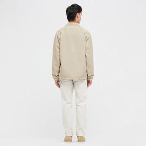 Meilleure qualité imperméable coupe-vent entraîneurs vestes personnalisé avant écologique respirant hiver coton toile tissu Snap - Product Image 3