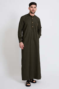 Thobe / Thawb Vente Chaude Hommes Thobe Conception Simple Manches Longues Thobe Abaya Islamique Musulman Traditionnel Hommes - Product Image 4