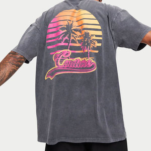 Vente en gros OEM T-shirts vintage délavés à l'acide pour hommes en machine T-shirts en coton délavés à l'acide avec impression de logo personnalisé - Product Image 4