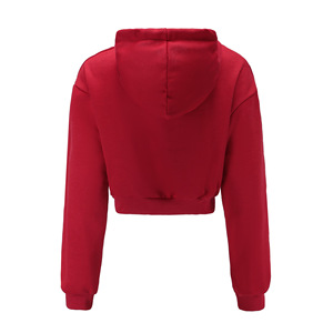 Haut court ample et décontracté à manches longues pour femmes personnalisées style sweat à capuche pour toutes les saisons avec décoration brodée Streetwear - Product Image 3