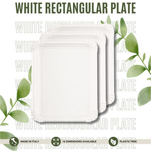 Plaque de carton blanche rectangulaire jetable écologique personnalisable fabriquée en Italie, taille différente, prête à être expédiée - Product Image 2