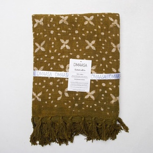 Couverture de jet de coton de luxe d'impression de bloc de base verte pour la décoration à la maison en gros pour la décoration de salon - Product Image 4