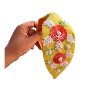 Diadema bordada hecha a mano informal para mujer a precio mayorista del mejor exportador indio