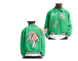 Veste universitaire d'hiver sur mesure à la mode pour hommes, qualité supérieure, couleur unie, veste universitaire de baseball pour hommes - Product Image 4