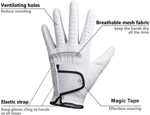 Gants de golf d'hiver en cuir blanc marron personnalisés de haute qualité Gants rembourrés en cuir de mouton de qualité originale Logo personnalisé - Product Image 4