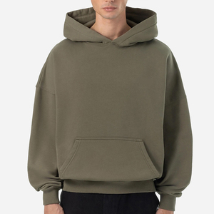 Sweat-shirt à capuche vierge de haute qualité en gros pour hommes, logo personnalisé, sweat-shirt à capuche surdimensionné à épaules tombantes pour hommes - Product Image 4