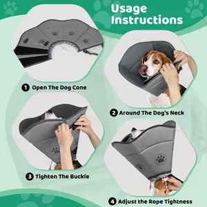 Có thể điều chỉnh Dog Cone ngăn chặn liếm gãi sau khi phẫu thuật mềm Dog Collar Breathable khóa dây rút Pet phục hồi cổ áo