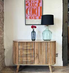 Buffet moderne Els avec bois de manguier massif polyvalent pour salon, salle à manger, salle de bain, chambre à coucher, hôtel - Product Image 3