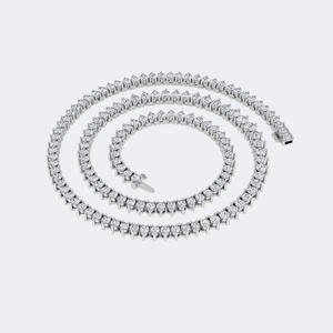 10.30CTW Round Prong Set Diamond <b>Tennis</b> <b>Necklace</b> 14k <b>Gold</b> Genuine Natural Stone Graduated Statement Jewelry for Women - Product Image 2