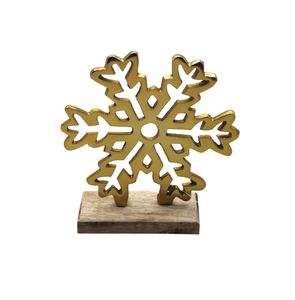 Nouvelle conception table de noël décorative en aluminium/bois couleur or pour la décoration de table à la main personnalisée - Product Image 1