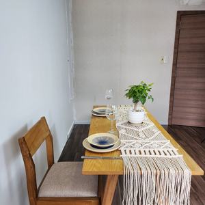 Chemin de table en macramé brodé bohème vintage personnalisable, fait à la main, luxe, coton tissé, décoration en macramé JNC, table de mariage - Product Image 4