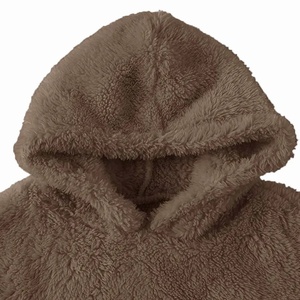 2024 unisexe meilleure qualité doux Sherpa polaire pull sur les sweats à capuche meilleure tendance Sherpa sweat à capuche Logo personnalisé - Product Image 2