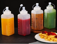 Bouteille de Sauce à Nez Pointu de Grand Calibre Bouteille de Sauce Tomate Bouteille de Miel en Plastique Transparent de Ménage 600ml