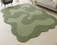 Tapis en laine douce tufté à la main, écologique, antidérapant, épais, à tissage plat, pour usage domestique, salon, personnalisable