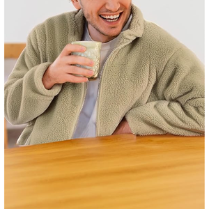 Veste Sherpa pour homme avec cordons de serrage réglables-Offre une chaleur supplémentaire et une protection contre le vent et le froid - Product Image 5