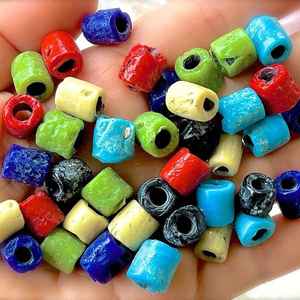 <b>VINTAGE</b>: 1kg - <b>Old</b> Glass Beads - Macrame Beads - Large Hole Beads Macramé Beads Patterns Loose Beads for Jewelry Making - Product Image 5
