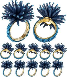 ลูกปัดแก้วเหล็กอัลลอยด์แหวนผ้าเช็ดปากรูปชายฝั่งทะเลขนาดใหญ่สำหรับตกแต่งงานปาร์ตี้โต๊ะรับประทานอาหารทุกวันการชุมนุมของครอบครัว - Product Image 5