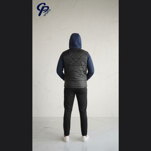 แจ็กเก็ตปักเป้าบุผ้าสำหรับผู้ชายสไตล์บับเบิ้ลคอตั้งมีซิปปิดแบบลำลอง - Product Image 4