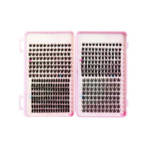 Extensions de cils naturelles souples en C, 0,3 mm, base plate sans nœuds, pointes effilées, grappes légères - Product Image 1