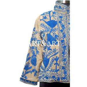 Manteau d'hiver pour femme en tissu de coton régulier, brodé Suzani, à boutons, écologique, séchage rapide, idéal pour les fêtes, cadeau, vente chaude - Product Image 3