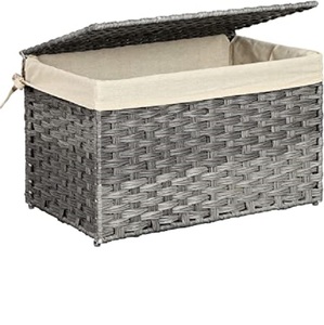 Nouvel ensemble traditionnel de 3 paniers de rangement de pain en rotin faits à la main Fruits légumes Table de dessus de Table café panier de dessus de Table - Product Image 3