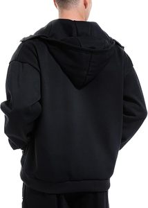 Sweat à capuche homme cagoule hiver sweat à capuche double couche avec fermeture éclair, sweat à capuche hip-hop doublé polaire - Product Image 2