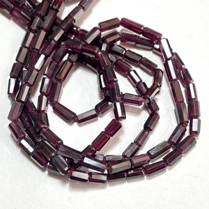 Perles en forme de tube à facettes grenat, perles fantaisie grenat naturel de bonne qualité pour la fabrication de bijoux - Product Image 3