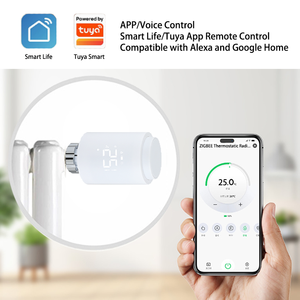 Vanne thermostatique de <span class=keywords><strong>radiateur</strong></span> Zigbee, contrôle de température programmable, système de maison intelligente, certifié CE/ROHS - Product Image 2