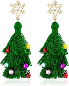 Juego de pendientes de Navidad para mujer Santa Claus europeo y americano Snow Bell Elk geométrico chapado en oro 6 juegos - Product Image 5