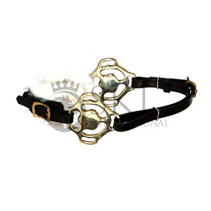 Personnalisable Original Cuir Noir Marron Fleur Hackamore Bitless Cheval Bit Laiton Fantaisie Shanks Hackamore Produit Équestre - Product Image 5