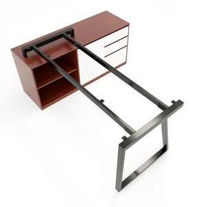 Trapez II Concept 140x70cm Industrial Design Table with Assembled <b>Cabinet</b> Legs HCTH020 - Product Image 2