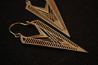 Boucles d'oreilles bohème Triangle Tribal plaqué or 18 carats Fine Hoop Pearl pierre principale Style gitan fête de mariage Festival cadeau chrétien