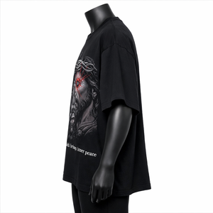 Camiseta Gráfica Oversize Personalizada para Hombre, Estilo Vintage Lavado, Streetwear, Estampada, Manga Corta, Algodón, Moda Casual, OEM Ringer - Product Image 4