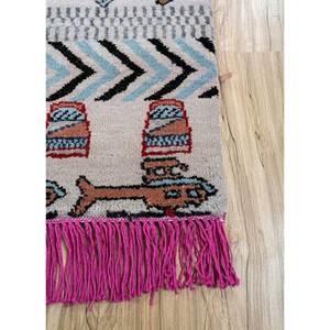 Manchaha Ivory Hand Knotted Wool Bamboo Silk Rug Geometric Pattern Rectangle <b>Hallway</b> Carpet for Teen Living Room Model Les-1413 - Product Image 4