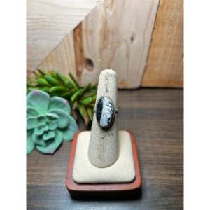 Navajo Handmade White Buffalo Gemstone <b>Ring</b> Natural Stone <b>Boho</b>/Hip Hop Style Size 6 Sterling <b>Silver</b> Statement for Everyday Wear - Product Image 1