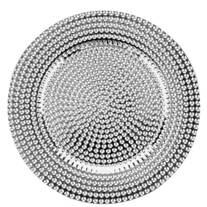 Настольная декоративная тарелка с серебряной отделкой