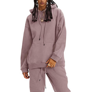 ชุดฮู้ดดี้และกางเกงทรงโอเวอร์ไซส์แบบมีสไตล์สำหรับผู้หญิง ชุดแทรคสูทคุณภาพสูงพร้อมโลโก้สั่งทำ เหมาะสำหรับใส่ในชีวิตประจำวัน - Product Image 3