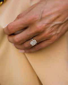 Anillo de compromiso de diamante con corte de cojín de 11x9mm | Anillo chapado en oro de 18 quilates de plata de ley solitaria | Aniversario de Boda nupcial fino - Product Image 3